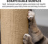Furhaven Wrap Around Scratching Post Cover for Indoor Cats, Fits Posts Up to 3.5" Diameter, Durable & Less Mess - Tiger Tough Carpet Scratch Mat -...