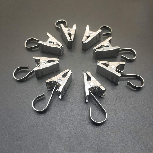 Coideal Small Curtain Clips for Hanging, 25 Pack Stainless Steel Fabric Hooks Trailer Awning Light Clips for RV Canopy Accessory, Camper Umbrella ...