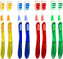 Toothbrush Dual Pro with Multi-Level Filaments, Anti-Slip Grip (Expert Care - Medium Bristles) Adults - Yellow, Red, Blue, Green - 8 Count (Pack o...