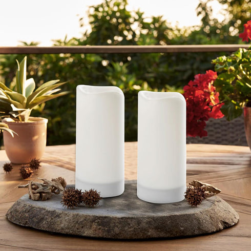 SUNNYPARK Solar Candles Outdoor Waterproof, Solar Powered Assorted Flameless Pillar Candles for Patio Lanterns 3’’x 6’’ Set of 2...