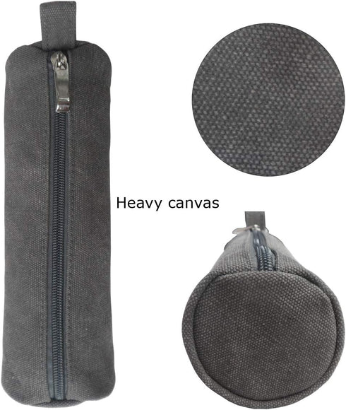 enyuwlcm Heavy Canvas Stationery Stylish Simple Pencil Bag and Durable Compact Zipper Pencil Case Pouch 1 Pack Gray...