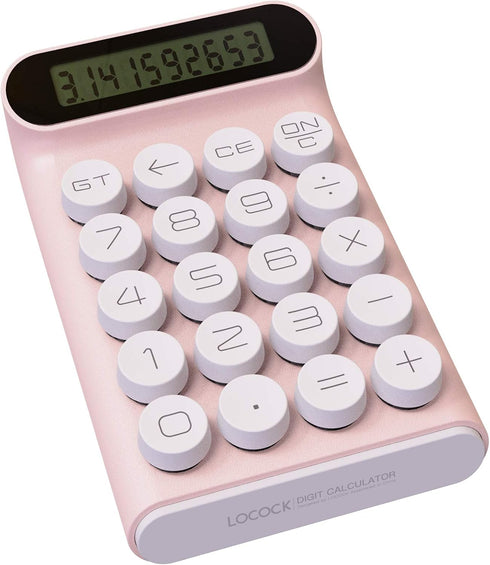 Mechanical Switch Calculator,Handheld for Daily and Basic Office,10 Digit Large LCD Display (Pink)...