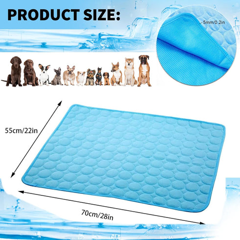 Portable Dog Cooling Mat, Washable Self-Cooling Ice Silk Cooling Mat, Pet Reusable Bed Mat for Indoor & Outdoor Pet Beach Essentials...