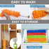4 Pack 30" to 100" Microfiber Feather Duster, Extendable Pole, Detachable and Beandable and Washable Head, Cleaning Supplies for Office, Car, Wind...