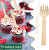 200pcs 4 inch Mini Wooden Forks, Biodegradable Compostable Birchwood, Food Grade Disposable Spoons Disposable Wooden Cutlery for Parties, Weddings...