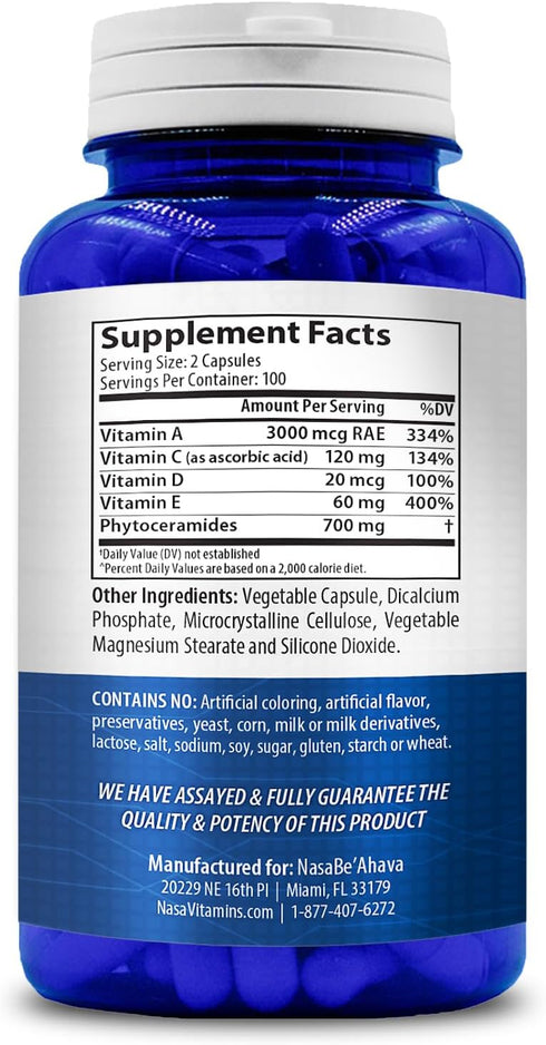 Phytoceramides 700mg 200 Capsules Non-GMO Gluten Free Powerful Skin Repair Rejuvenation...