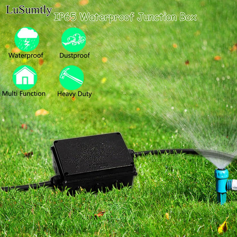 Junction Box, Reserved Holes Electrical Boxes Waterproof IP65 ABS Plastic Electrical Power Cord Enclosure Project Box Black 7.9 x 6.1 x 3.1 inch(2...
