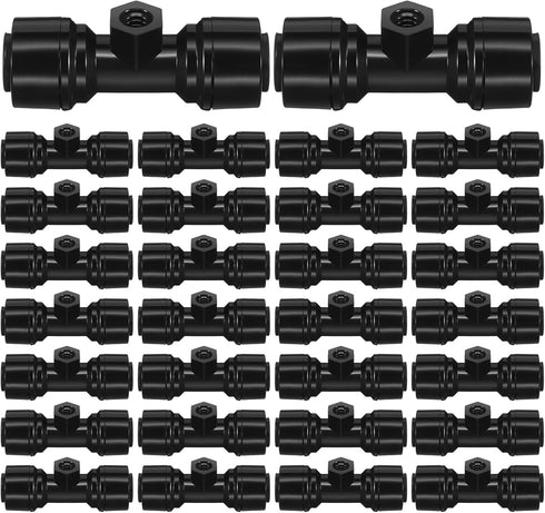 30 Pcs 1/4" Drip Irrigation Tee Connectors for Drip Tube Quick Connect Drip Irrigation Parts Fittings for 1/4 Inch(6.35mm) Irrigation Tubing Drip ...