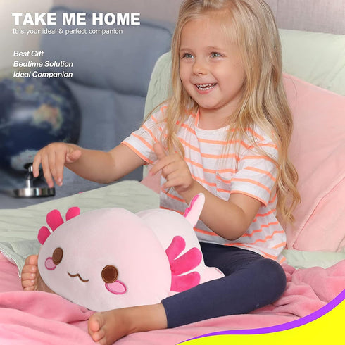 Onsoyours Cute Axolotl Plush, 19" Soft Large Stuffed Animal Salamander Big Plush Pillow, Kawaii Plushie Toy for Kids (Pink Axolotl A, 19")...
