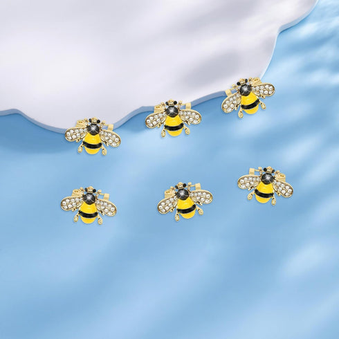 6 Pack Cute Funny Rhinestone Bee Brooches Pin Set Fashion Enamel Crystal Animal Insect Themed Bags Backpacks Jackets Hat Lapel Brooch for Women Go...