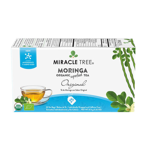 Miracle Tree - Organic Moringa Superfood Tea, 25 Individually Sealed Tea Bags, Original (Keto, Detox, Energy & Immunity Booster, Vegan, Gluten-Fre...
