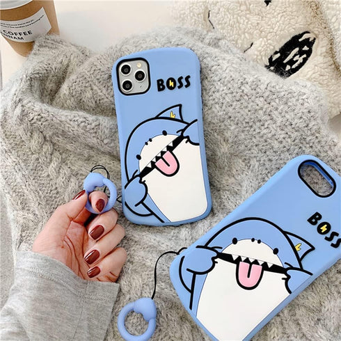 Shark Case for iPhone 14 Pro Max with Sling,for iPhone 14 Pro Max Case Funny Sharks,Blue Design Soft Bumper Protective Case Cover for iPhone 14 Pr...