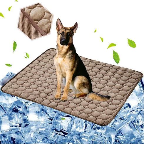 Dog Cooling Mat Pet Cooling Pads Dogs & Cats Pet Cooling Blanket for Outdoor Car Seats Beds (Coffee, 28IN * 40IN)...