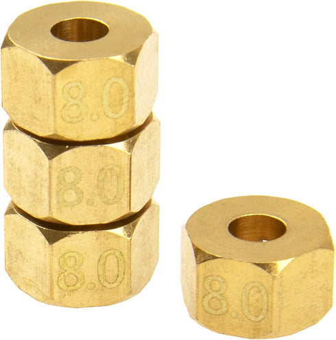 Brass 12mm Wheel Drive Hex Hub Adapter with Pins Counterweight Compatible with Axial SCX10 90046 Tamiya CC01 D90 Redcat Gen7 1/10 RC Crawler Car (...