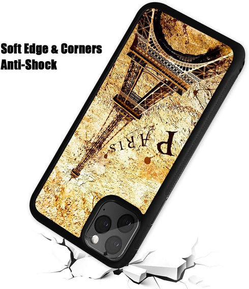 for iPhone 12, iPhone 12 Pro, Durable Protective Soft Back Case Phone Cover, HOT12033 Eiffel Tower Paris 12033...