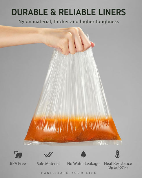 Syntus Slow Cooker Liners, 30 Count Cooking Bags Large Size Disposable Pot Liners Plastic Bags, Fit 3QT to 8QT for Slow Cooker Cooking Trays, 13"x...