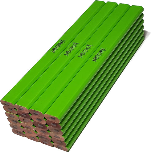 Carpenter Pencils (Pack of 24) Bright Neon Green Construction Pencils Heavy Duty, Strong Carpenters Pencil, Comfortable Grip Carpenter Pencil, Car...