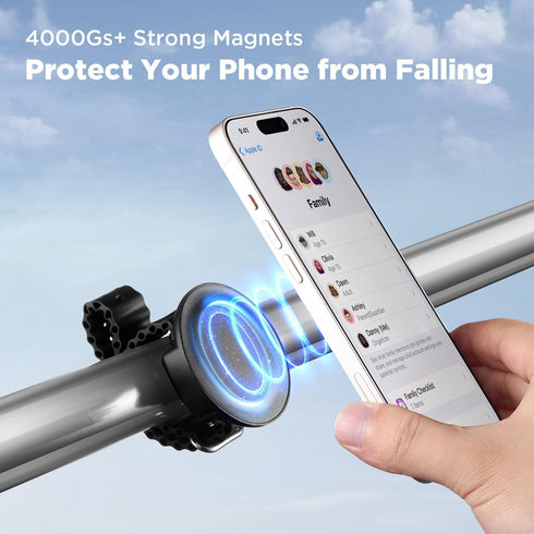 OUTXE Universal Phone Holder for Stroller, Magnetic Push Cart Handlebar Mount for Walking, Compatible with Magsafe Cell iPhone/Android and Cellpho...