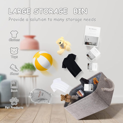 TheWarmHome Large Storage Bins- Storage Baskets for Organizing Shelves, Basket Organizer for Closet Bookshelf Dog Toy Nursery Clothes Laundry Home...