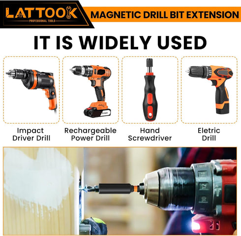 5PCS Magnetic Drill Bit Extension Set, 1/4" Hex Shank Extension Socket Drill Bit Holder Drill Bit Extender for Power Tools Impact Driver Drill, 2....