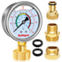 Water Pressure Gauge, 0-200 Psi Pressure Gauge Filled with Oil, 3/4" GHT Female Thread Water Pressure Test Gauge with 3 Adapters,for Home, industr...