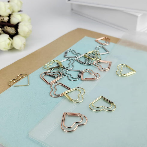 100 Pcs Cute Paper Clips Suitable for Children Ladies Wedding Decoration Document Notes Organization Office Supplies Heart Paper Clips (Silver)...