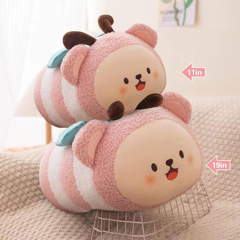 Cute Butterflie Stuffed Animal Toy Plush Pillow, Kawaii Plushies Cylindrical Body Pillow Stuffed Toy, Super Soft Cartoon Hugging Toy Gifts for Bed...