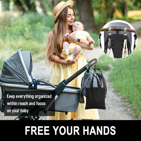 Baby Stroller Hooks for Hanging Bags, Universal Stroller Clips Stroller Accessories Hook Mommy Hook for Stroller, Diaper Bag, Shopping Bag, Purse,...