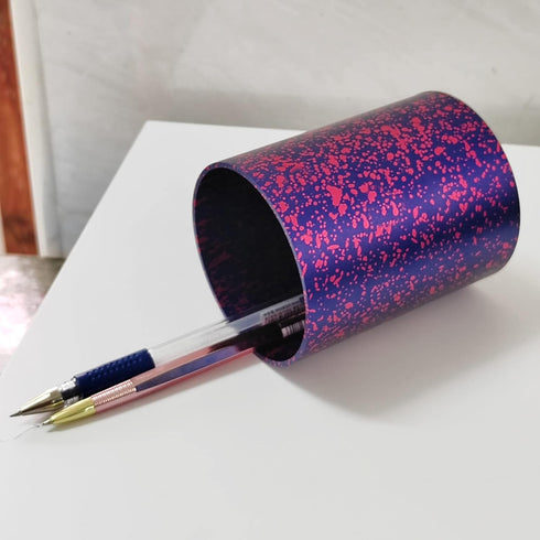 Pen Holder Pencil Holder for Desk, Metal desk pen holder, Makeup Brush Holder, pencil cup, pen organizer for desk, for Office, School, Home (Purpl...