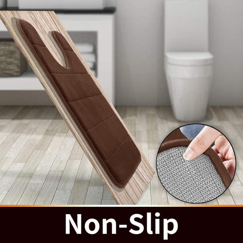 Yimobra Memory Foam Toilet Bath Mat U-Shaped, Soft and Comfortable, Super Water Absorbent, Non-Slip, Machine Wash and Easy to Dry for Bathroom Com...