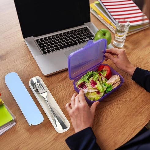 FYY Travel Utensils with Case - Portable Stainless Steel Silverware Set Reusable Travel Cutlery Knife Fork Spoon Set BPA-Free Flatware Set for Cam...