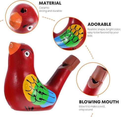 Warbling Bird Whistle 6Pcs Bird Water Whistles- Funny Ceramic Bird Whistles Noise Makers Musical Bird Call Whistle Warbling Whistles for Kids Adul...