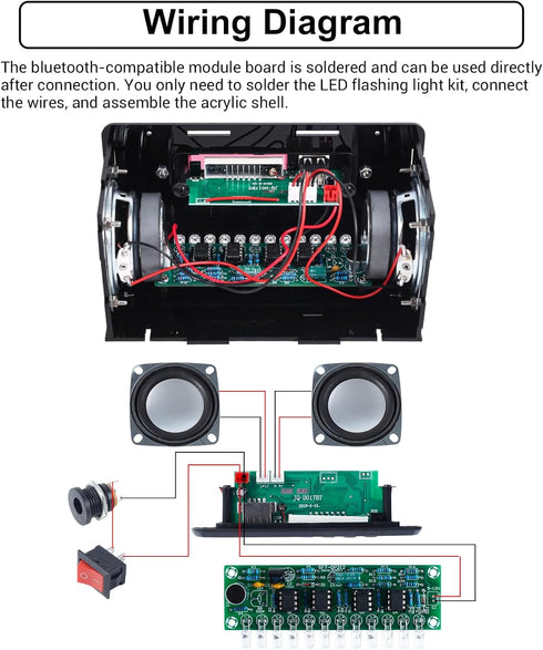 DIY Bluetooth-Compatible Speaker Kit, DIY FM Radio Soldering Project USB Mini Home Sound Amplifier DIY Electronics Kit with Digital Display and Co...