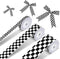 3 Rolls Black Grosgrain Ribbon White Checkered Printed Ribbon?15 Yards Crafts Racing Car Theme Printed Checkered Ribbon?Plaid Buffalo Ribbon?for R...