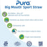 Pura Sport Big Mouth Silicone Sport Top Lid - Plastic-Free, Spill-Leak Proof, Medical-Grade, Fits All Bottle - Pink...