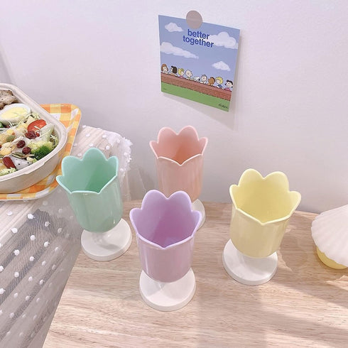 Tulip Pen Holder for Desk Cute Organizer Desk Organizer Makeup Brush Holder Girl, Ladies (Yellow)...
