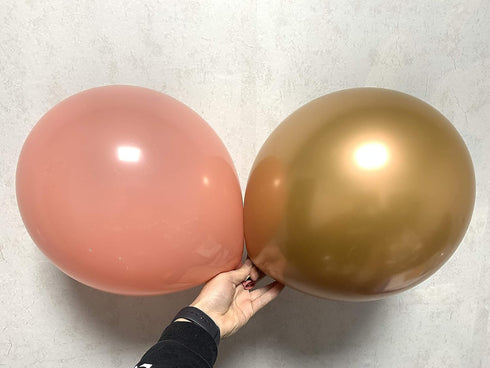 Boho Rainbow Party Decorations/Boho Balloons Birthday Balloons for Women Rose Gold Cherry Pink/Rose Gold 2025 Cherry Pink of 15pcs...