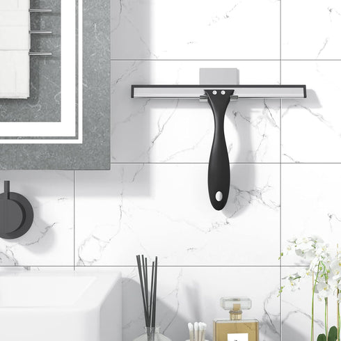 AmazerBath Squeegee for Shower Glass Door, Shower Squeegee for Glass Doors - All-Purpose Squeegee with Hook for Shower Doors, Windows, Mirrors, Ti...
