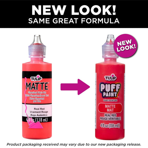 TULIP Puff Paint Matte Real Red 4 Fl Oz (Pack of 1)...