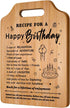 Birthday Gifts for Women, Unique Recipe for A Happy Birthday Cutting Board, Women Birthday Gift Ideas, Womens Birthday Gifts for Her Mom Sister Wi...