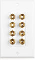 Cable Matters Speaker Wire Wall Plate (Speaker Wall Plate, Banana Plug Wall Plate) for 4 Speakers in White...