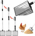 Metal Litter Scooper Long Handle, 3 In 1 Adjustable Stainless Steel Chicken Litter Scoop (22.4 - 41.3inch) Chicken Coop Accessories, Chicken Coop ...