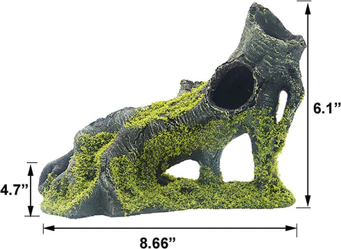 Aquarium Artificial Tree Hole Resin Aquarium Ornament, Resin Tree Stump Branch for Reptile Habitat Decoration, Tree Trunk Fish Tank Decoration Aqu...