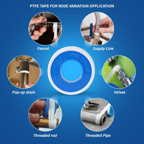 I37 PTFE Thread Seal Tape for Plumbers, White 3/4 Inch x 1080 Inch...
