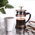 Navaris Retro French Press Coffee Maker (12 oz) - Stainless Steel Coffee Press Tea Maker with Plunger, Filter, Durable Borosilicate Glass Beaker...