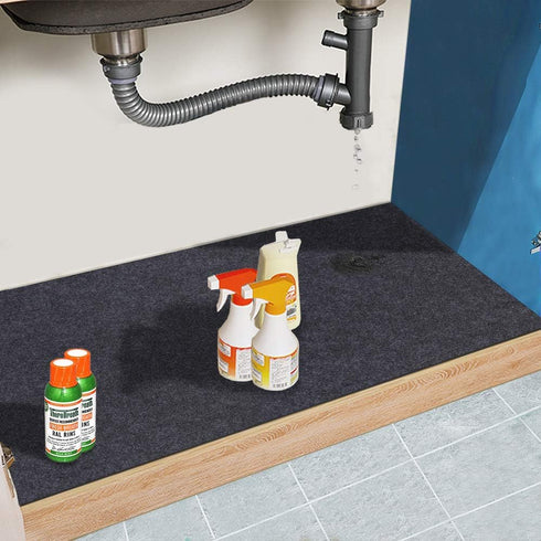 Under The Sink Mat,Cabinet Mat – Absorbent/Waterproof – Protects Cabinets, Premium Shelf Liner, Contains Liquids,Washable (24"×30")...