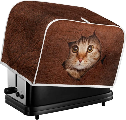 Cute 3D Cat Toaster Covers Bread Maker Oven Cover Small Appliance Protection Covers Kitchen Decoration Dustproof Washable Covers for Most Standard...