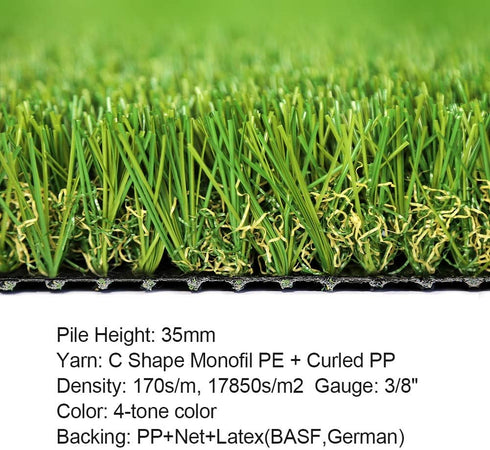 Artificial Grass Rug Indoor Outdoor, Realistic Thick Synthetic Fake Grass Mat for Dogs, Garden Lawn Landscape Patio Grass...