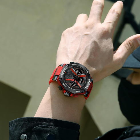 KXAITO Men's Watches Sports Outdoor Waterproof Military Watch Date Multi Function Tactics LED Face Alarm Stopwatch for men 8087...