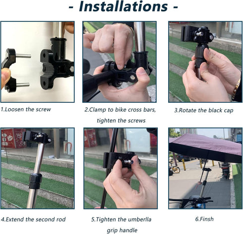 ?Sunshade Umbrella with Holder for Baby Stroller, Golf Cart, Bicycle - Eccentric Shaft Design, Fits for 0.78"-1.2" Handlebar...